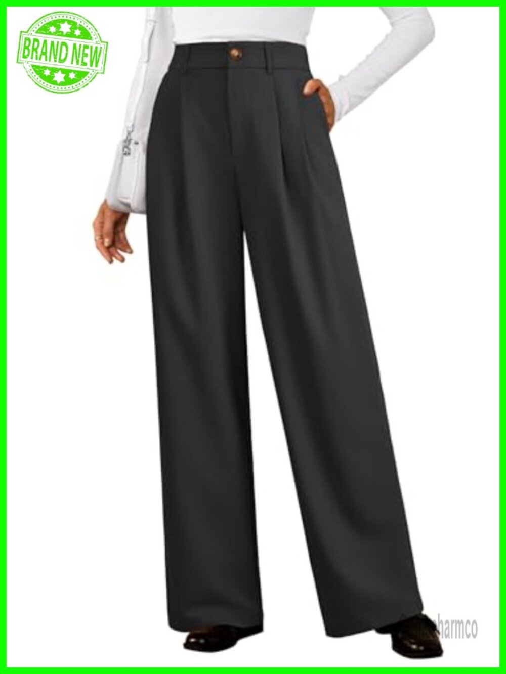 Wool Blend Straight Leg Business Casual Pants